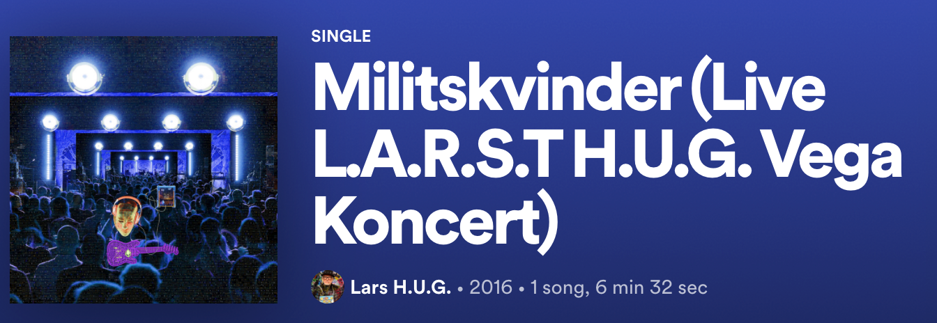 Militskvinder: 1. single fra L.A.R.S.T H.U.G. VEGA Koncert - UDE NU