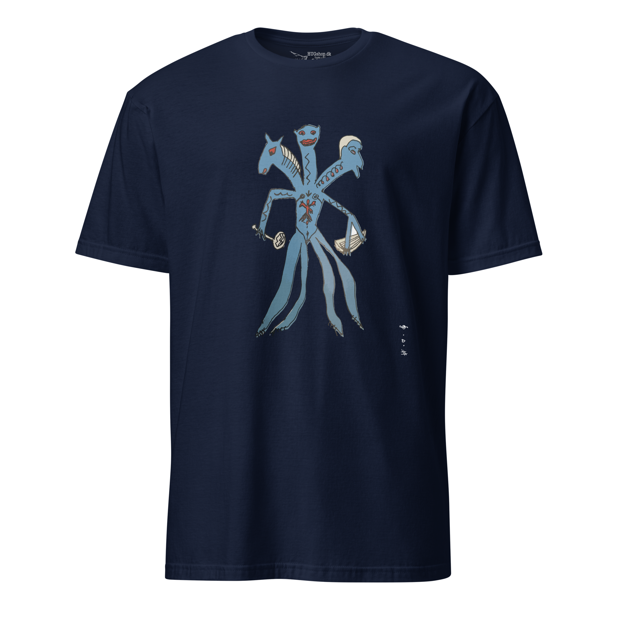 Kiss and HUG Monster - T-Shirt - HUGShop T-Shirt Havets Blå / Small