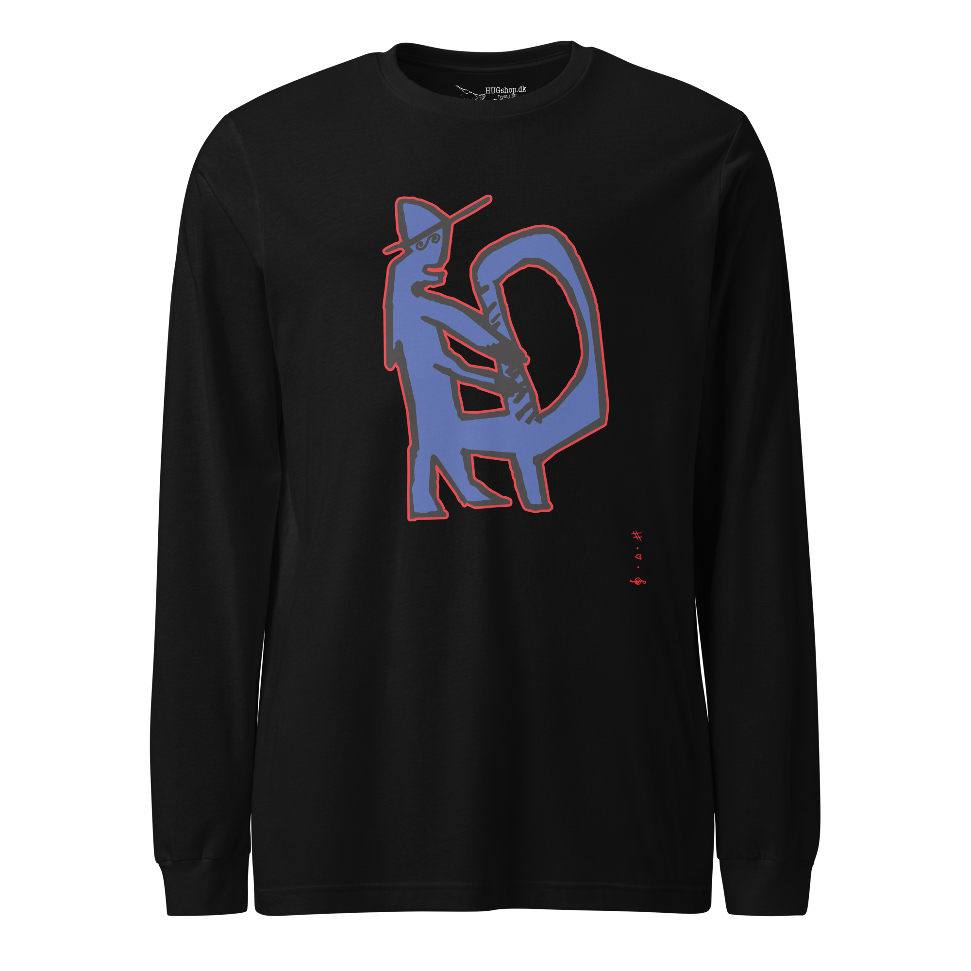 Kiss & Hug - Langærmet T-Shirt - HUGShop Langærmet T-Shirt Sort / XSmall