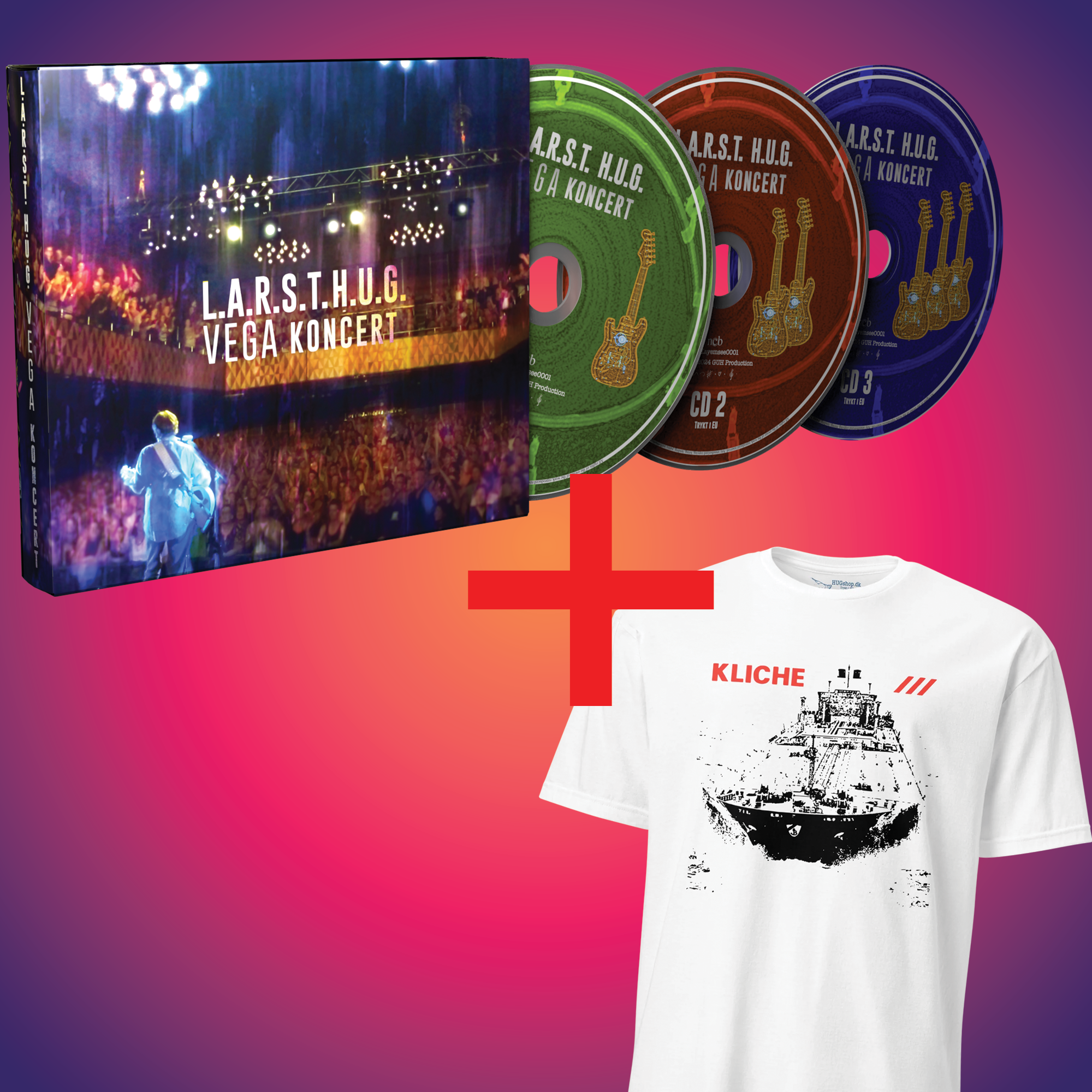 VEGA CD + Supertanker T-Shirt Bundle - HUGShop Bundle Hvid / Small
