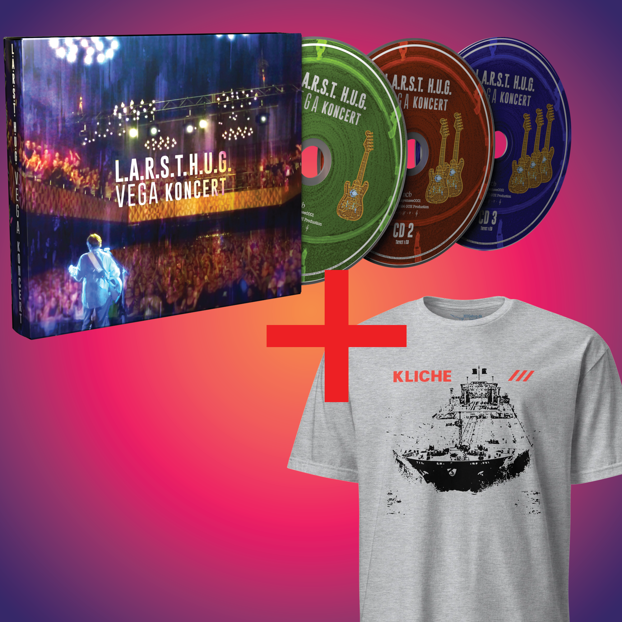 VEGA CD + Supertanker T-Shirt Bundle - HUGShop Bundle Sport Grå / Small
