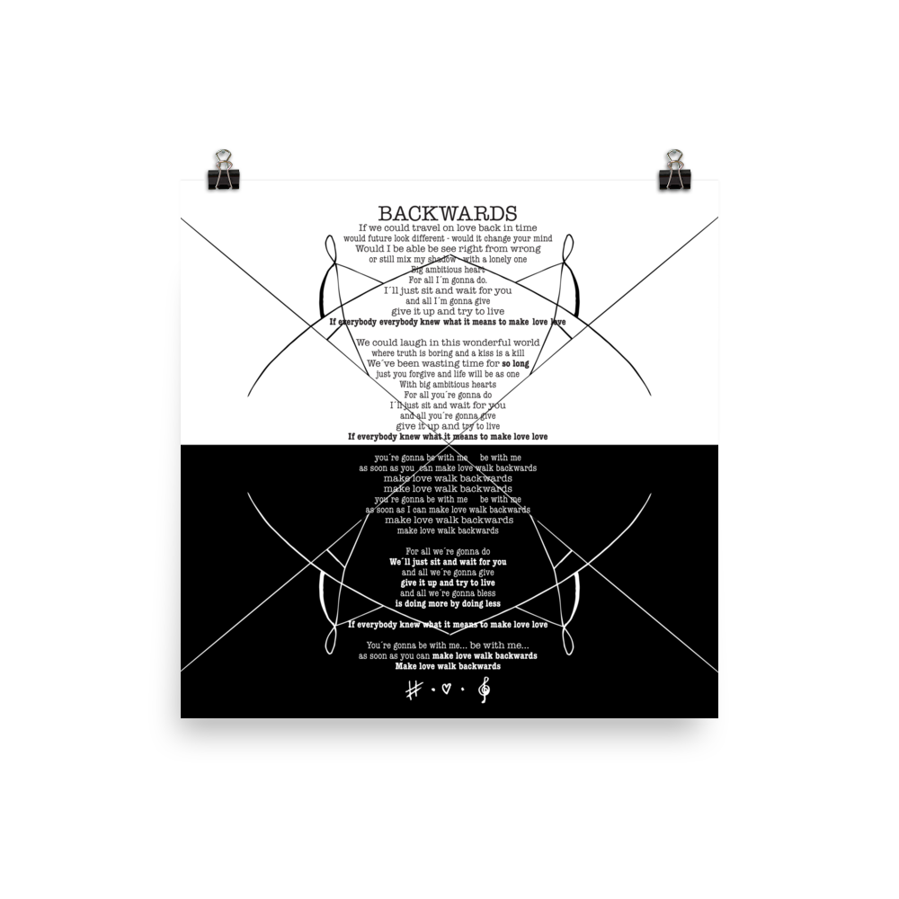Backwards - Mega SongBook Print