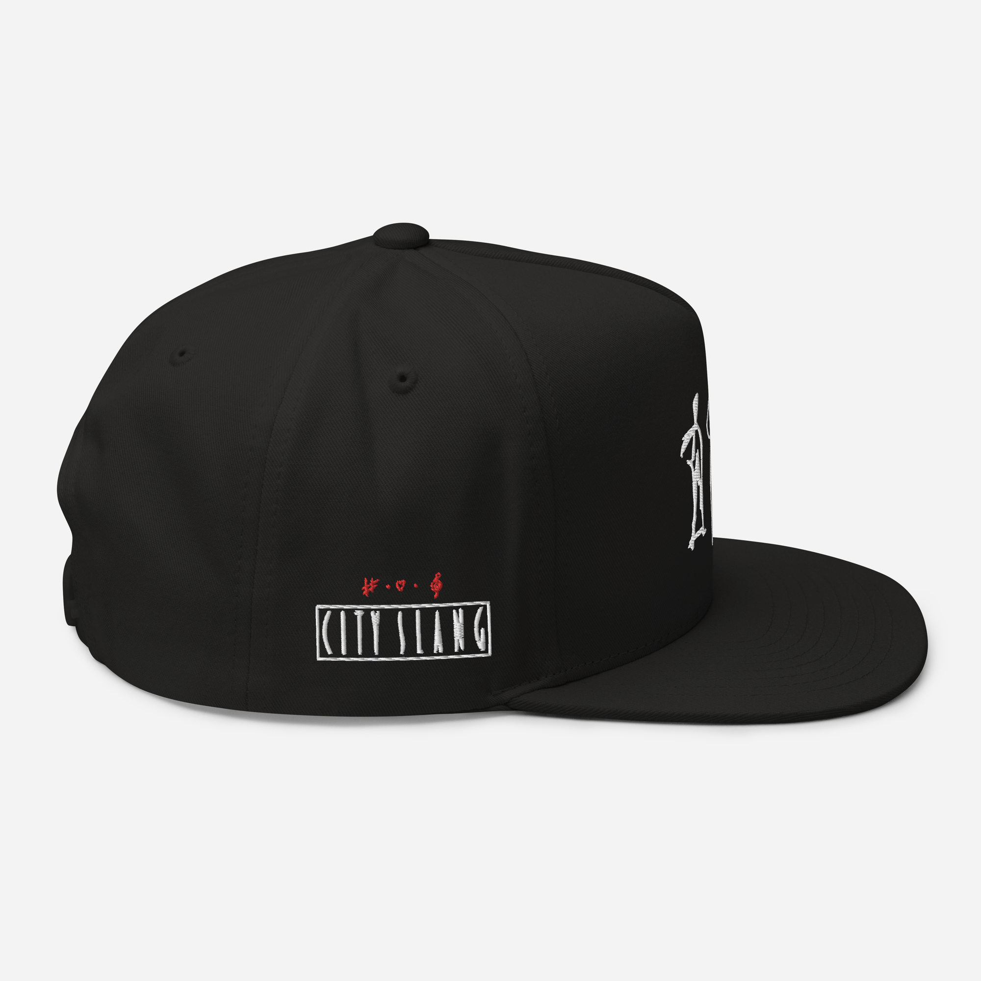 City Slang - Kasket /Flad skygge (Broderet) - HUGShop Kasket Sort