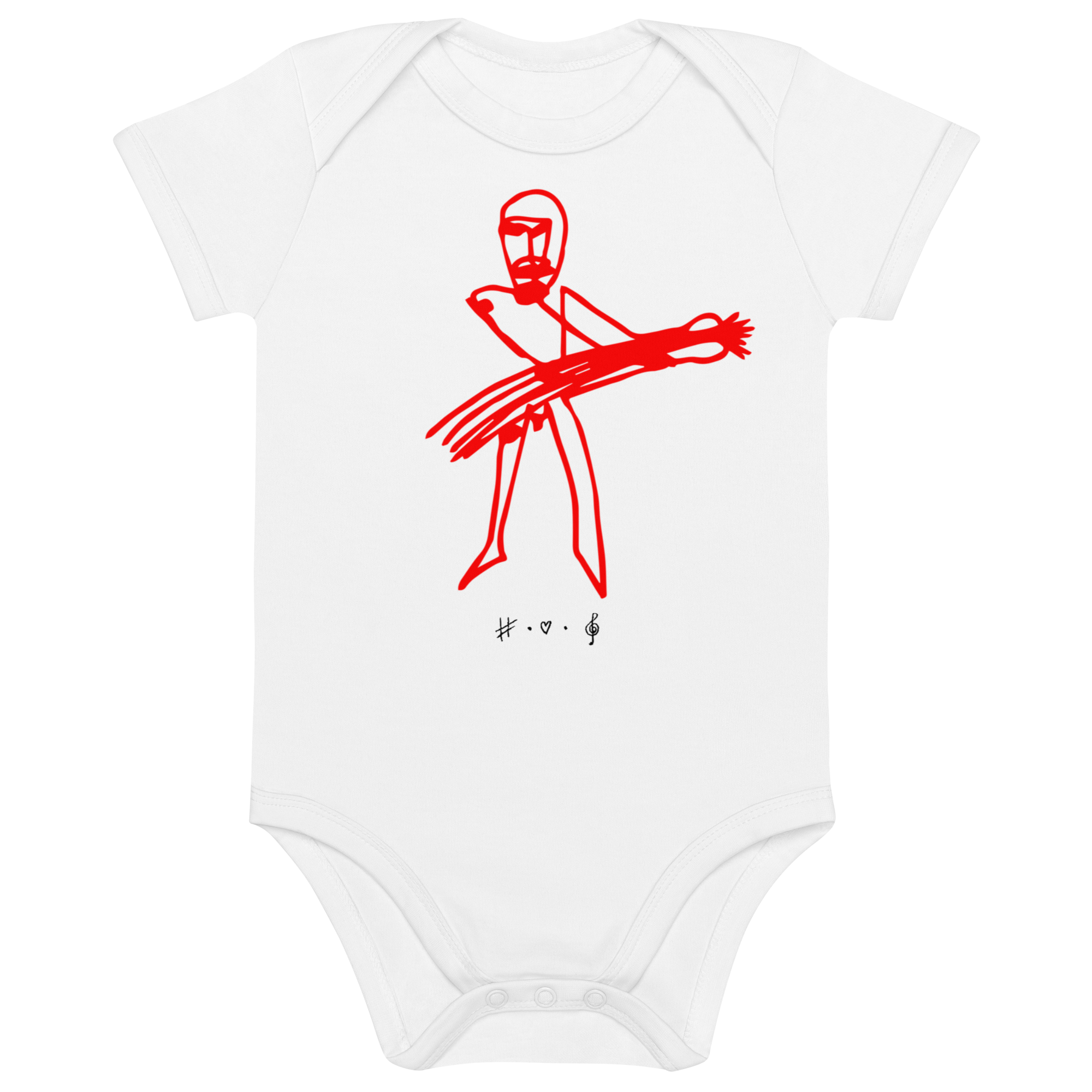 Save Me From This Rock n Roll Baby Jumper - HUGShop Babytøj Hvid / 3-6 månder