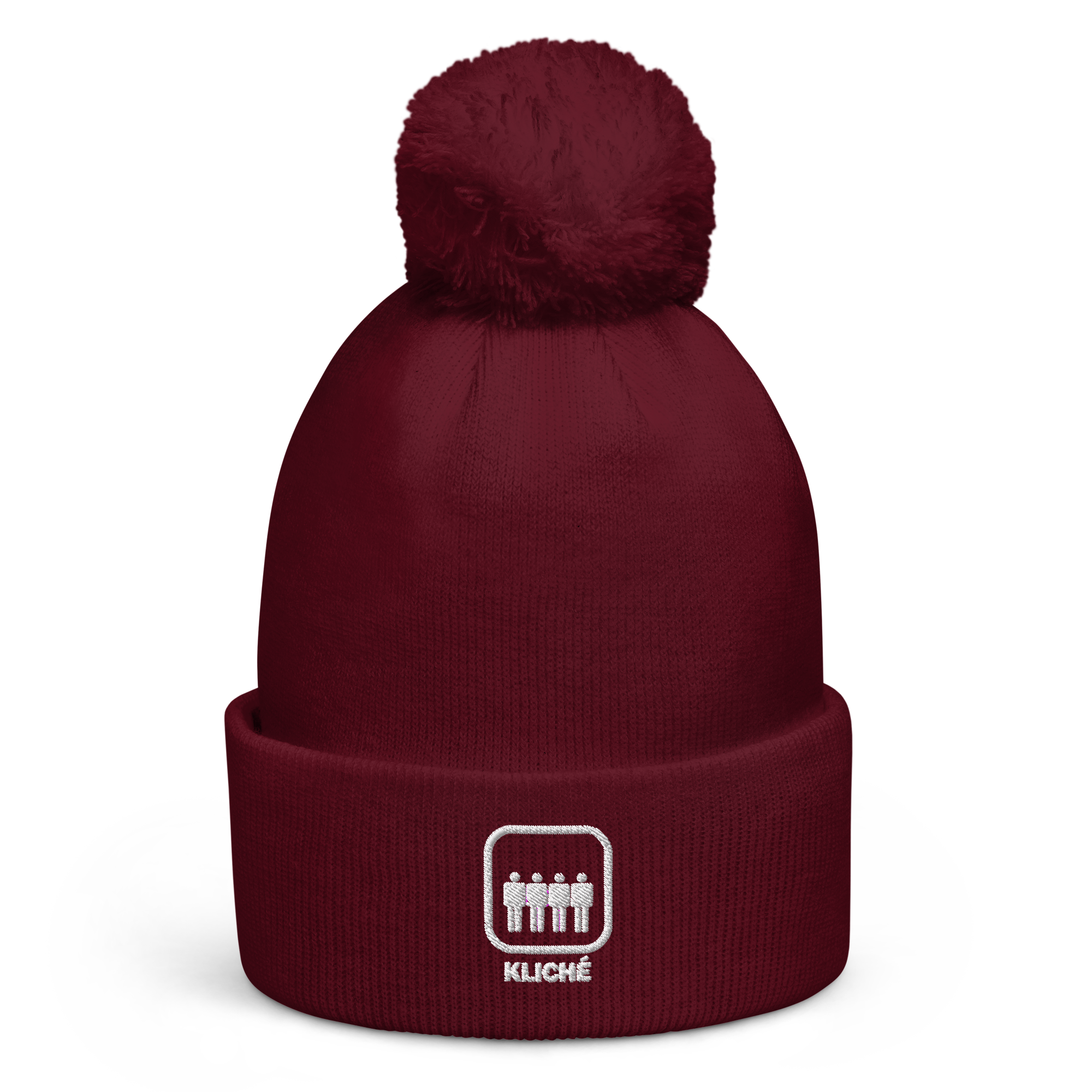 Okay Okay Boys - Pompom Hue (Broderet) - HUGShop Hue Mørkerød