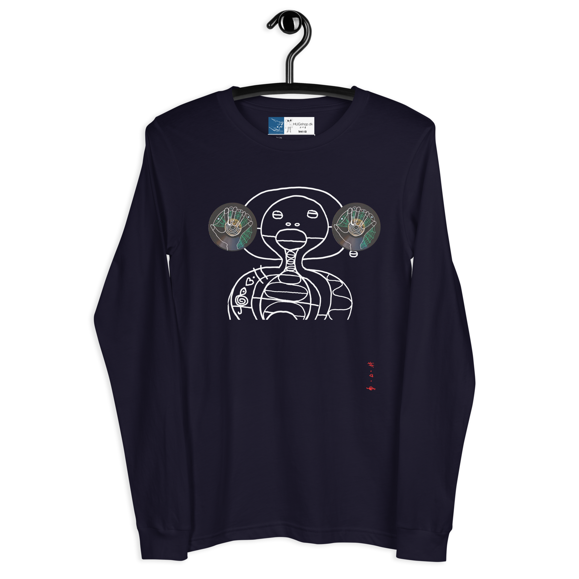 10 Sekunders Stilhed - Langærmet T-Shirt - HUGShop Langærmet T-Shirt Havets blå / XSmall