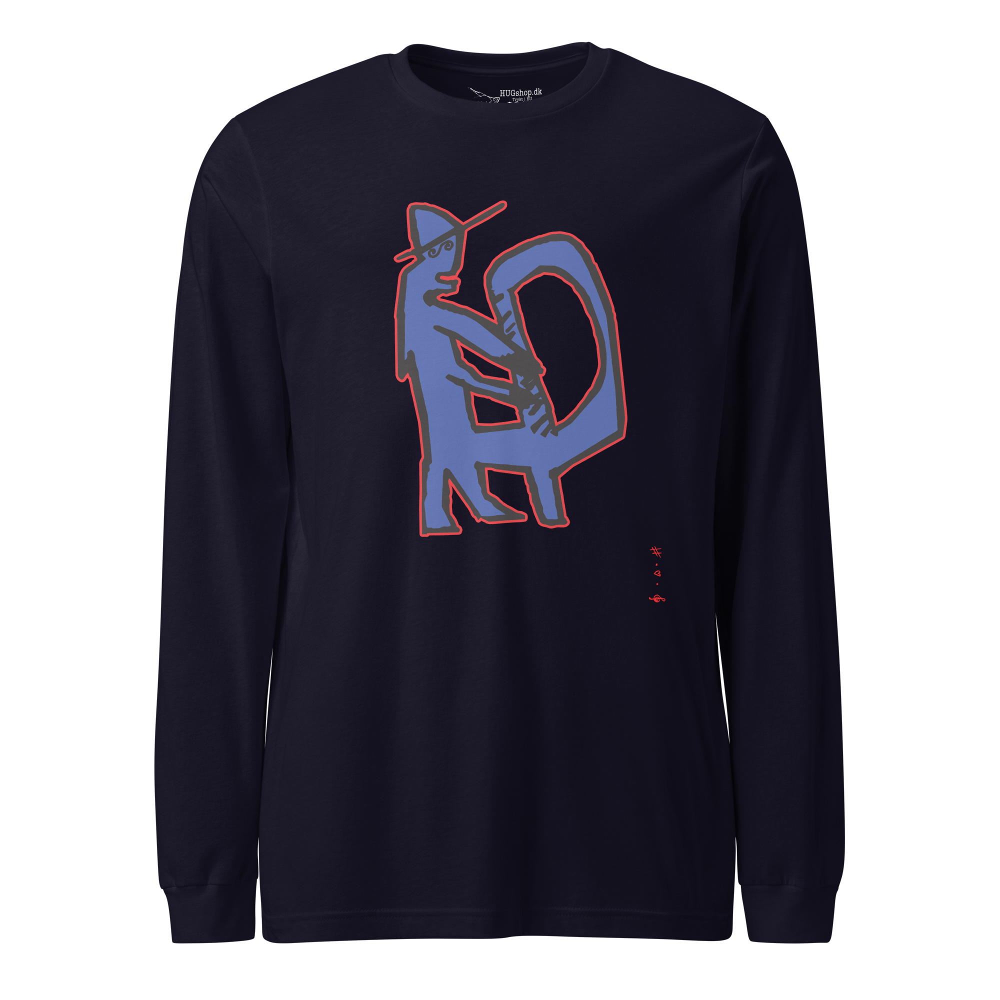 Kiss & Hug - Langærmet T-Shirt - HUGShop Langærmet T-Shirt Havets Blå / XSmall