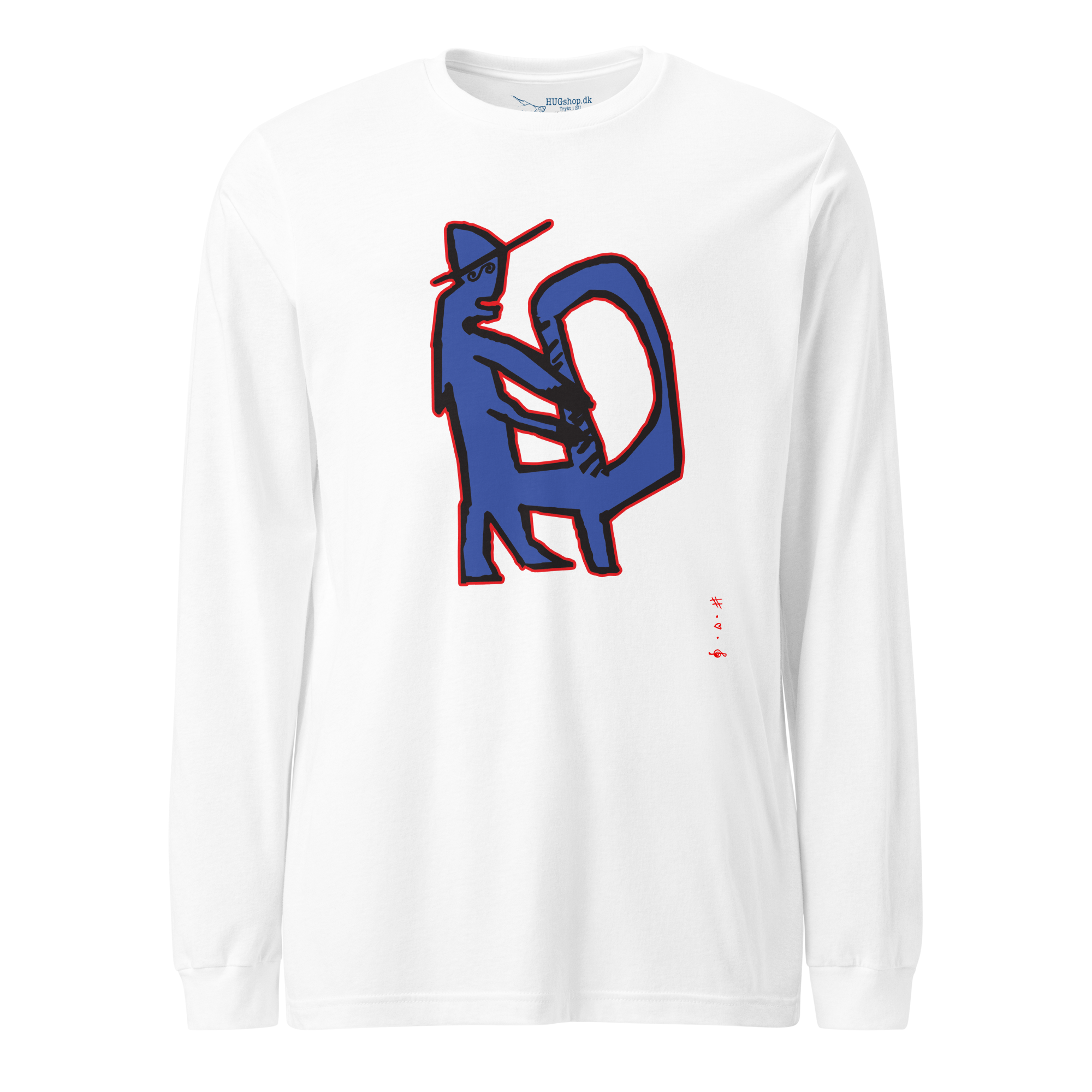 Kiss & Hug - Langærmet T-Shirt - HUGShop Langærmet T-Shirt Hvid / XSmall