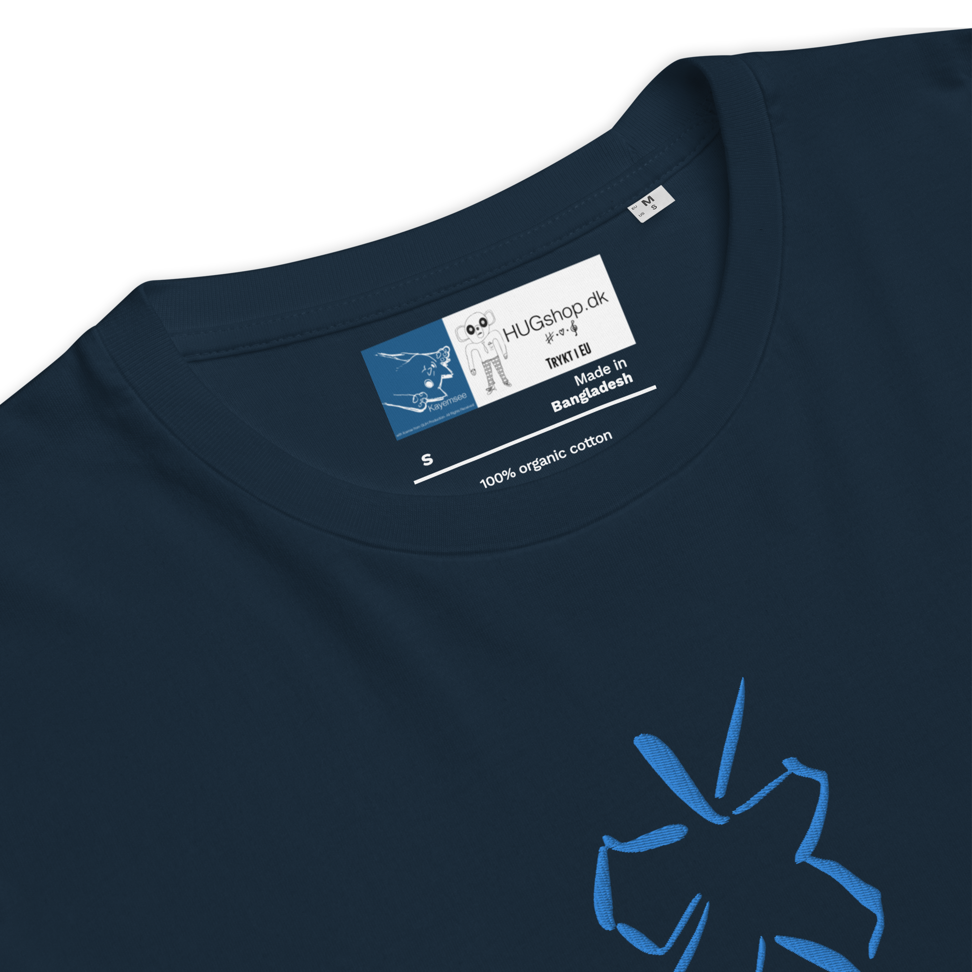 Kysser Himlen Farvel - Broderet Økologisk T-Shirt - HUGShop Premium T-Shirt Hvid / Small