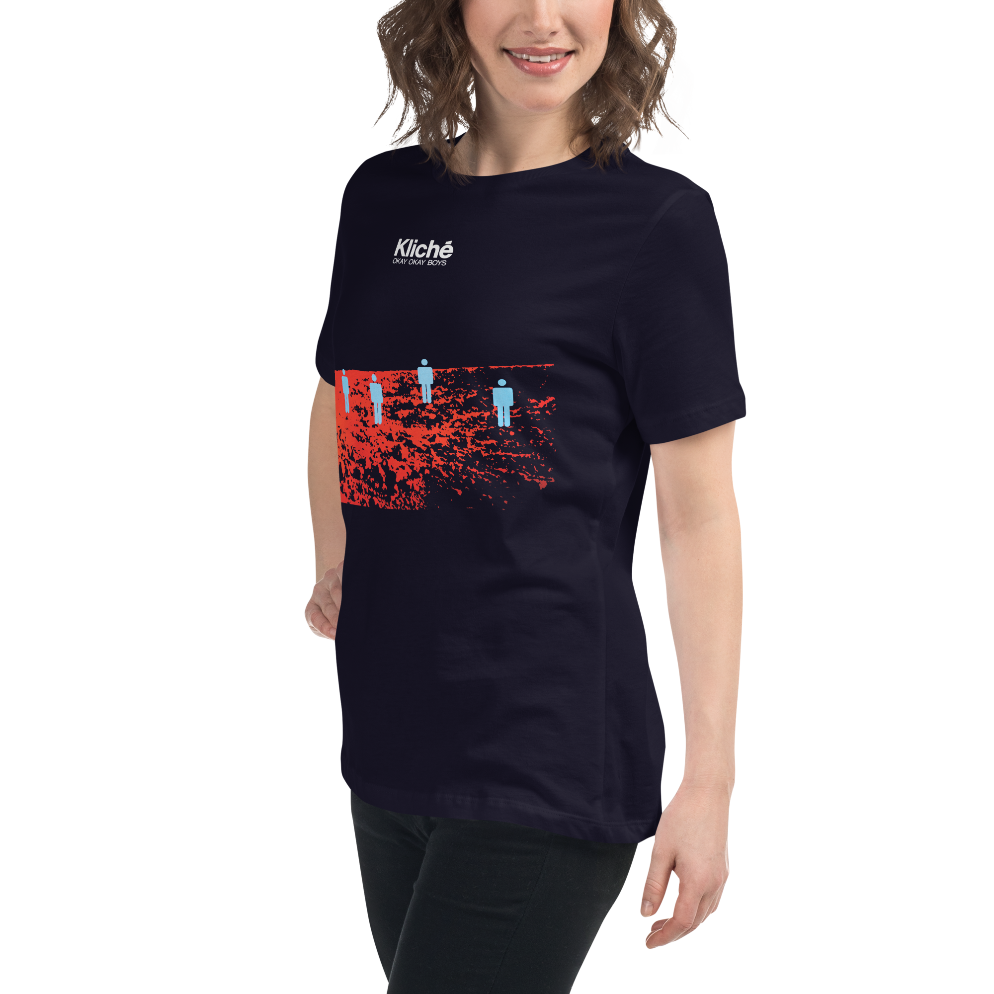 Okay Okay Boys - Kvinde T-Shirt - HUGShop Kvinde T-Shirt Havets blå / Small